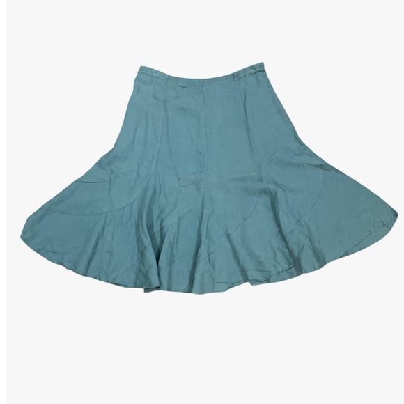 J. Jill Dresses & Skirts - J. Jill Womens Skirt 100% Linen Paneled A-Line 12P Teal Blue Coastal Lagenlook‎